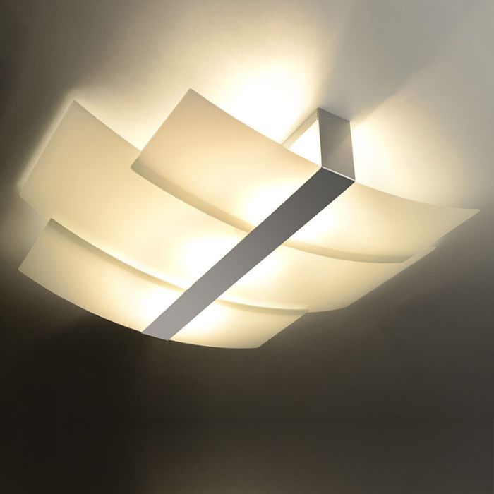Chromen plafondlamp Marith, staal
