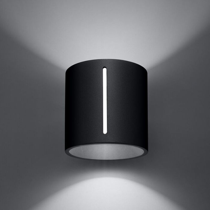 Zwarte up down wandlamp Jamey, aluminium