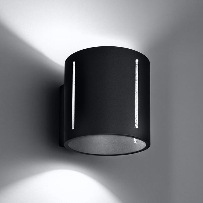 Zwarte up down wandlamp Jamey, aluminium