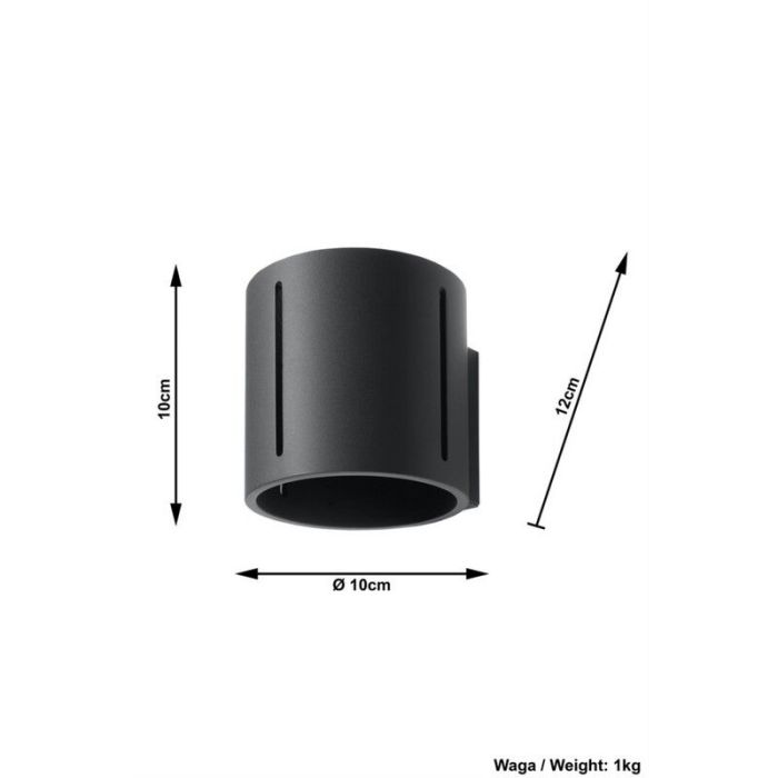 Zwarte up down wandlamp Jamey, aluminium