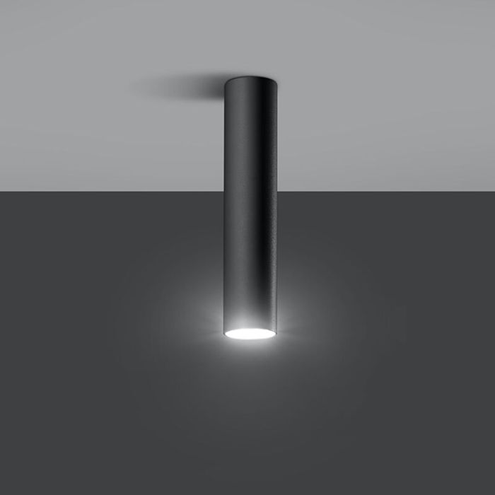 Zwarte opbouwspot Harley, aluminium, 30 cm