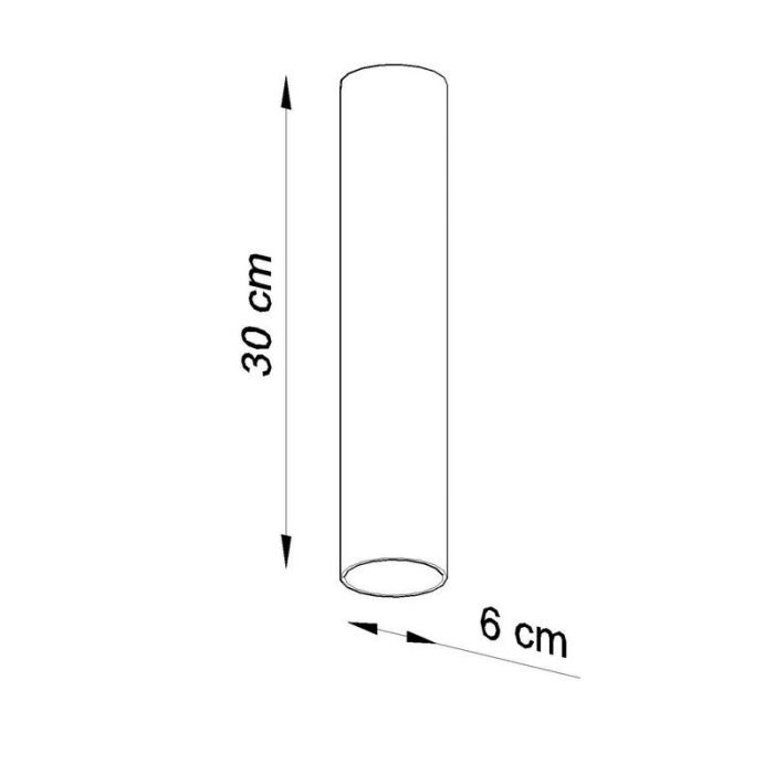 Zwarte opbouwspot Harley, aluminium, 30 cm