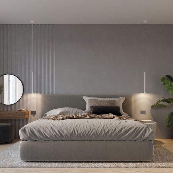 Moderne hanglamp Hillary, wit, aluminium