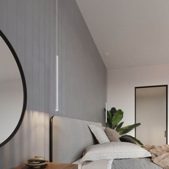 Moderne hanglamp Hillary, wit, aluminium