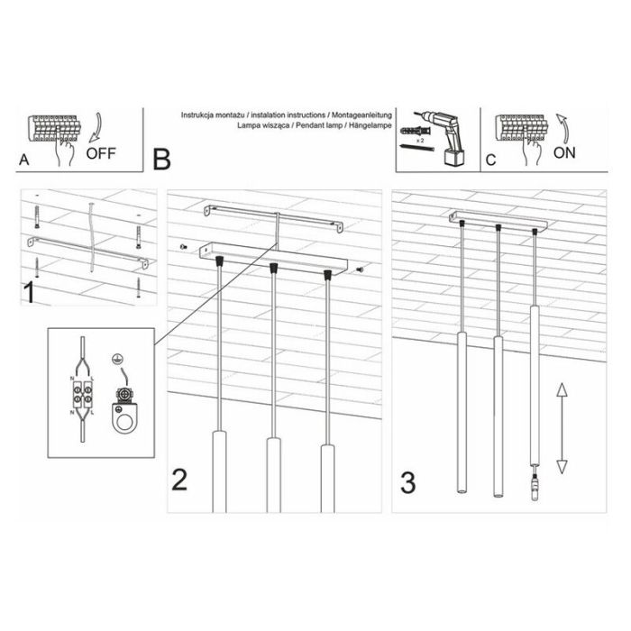 Moderne hanglamp Hillary, wit, aluminium, 3L