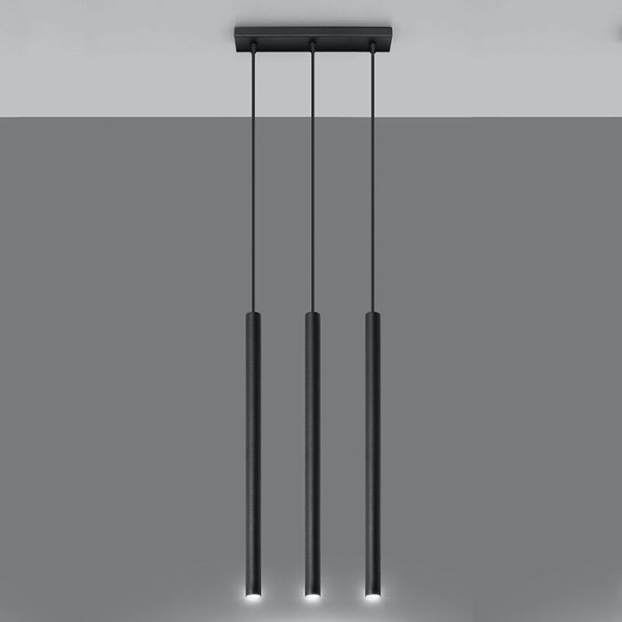 Moderne hanglamp Hillary, zwart, aluminium, 3L