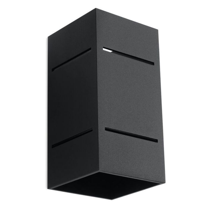 Zwarte up down wandlamp Janien, aluminium