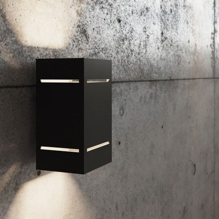 Zwarte up down wandlamp Janien, aluminium