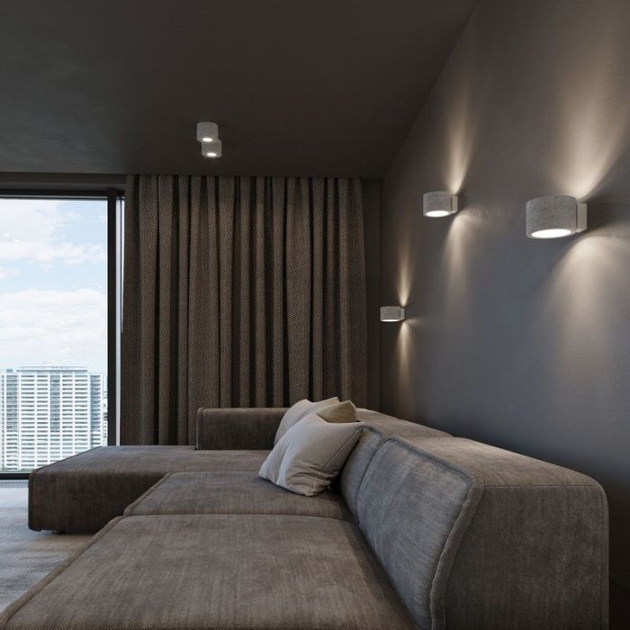 Betonnen up down wandlamp Amely, grijs
