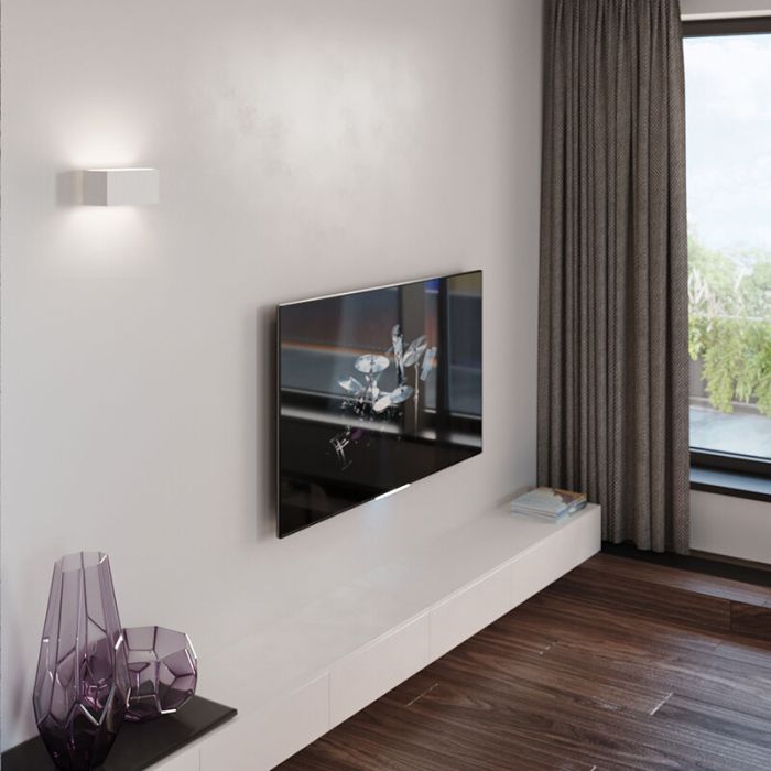 Witte up down wandlamp Andro, aluminium