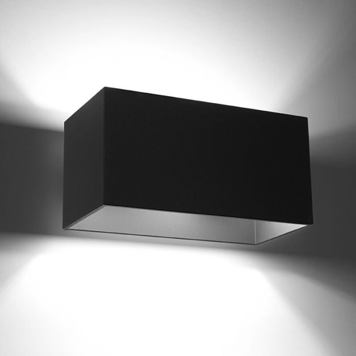 Zwarte up down wandlamp Andro, aluminium