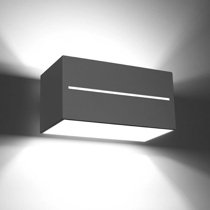Grijze up down wandlamp Jacky, aluminium