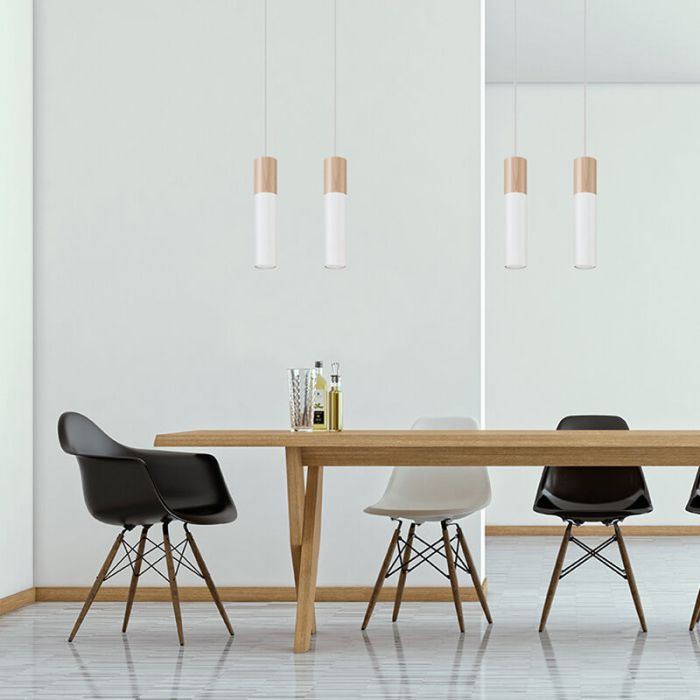 Witte hanglamp Francesca, aluminium, 2L