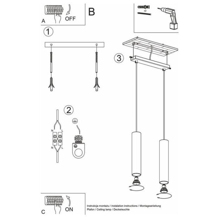 Witte hanglamp Francesca, aluminium, 2L