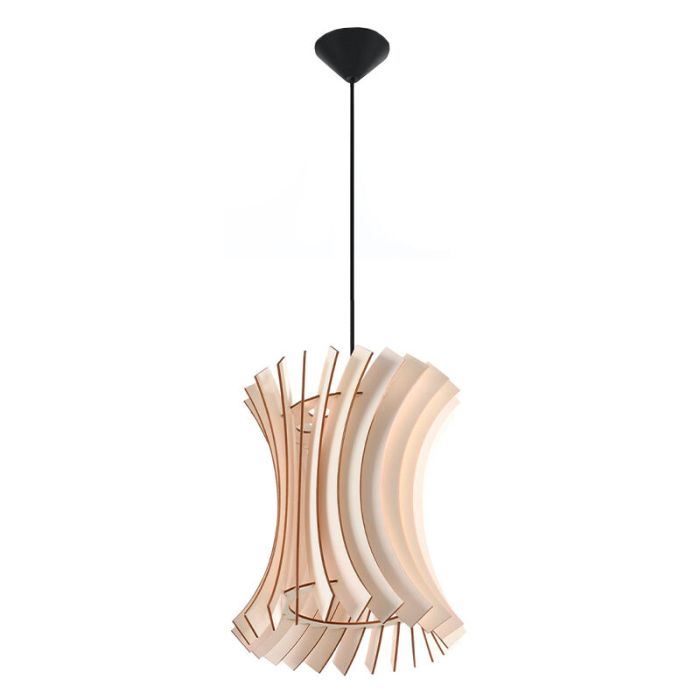 Landelijke hanglamp Goran, bruin, hout