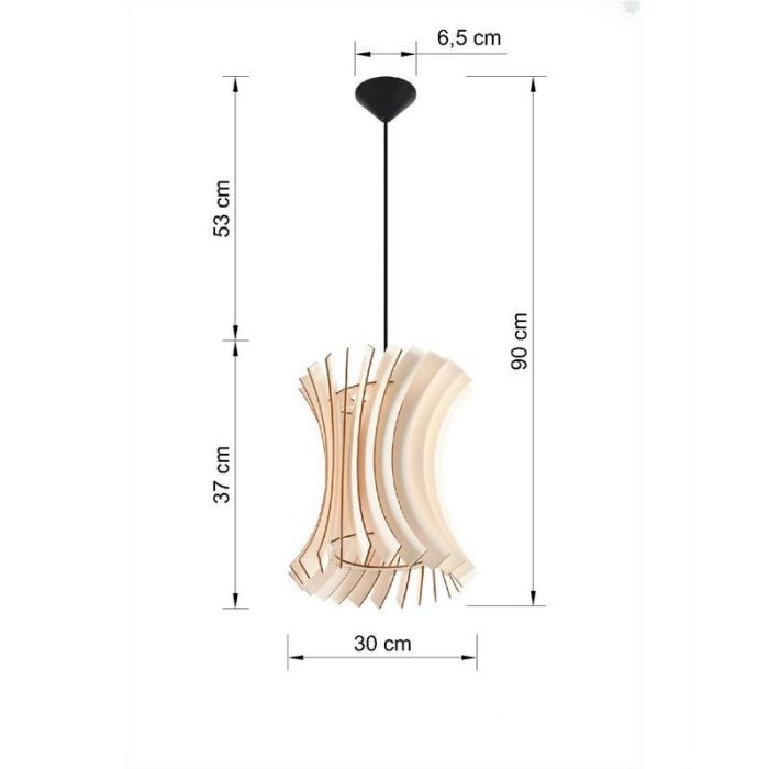 Landelijke hanglamp Goran, bruin, hout