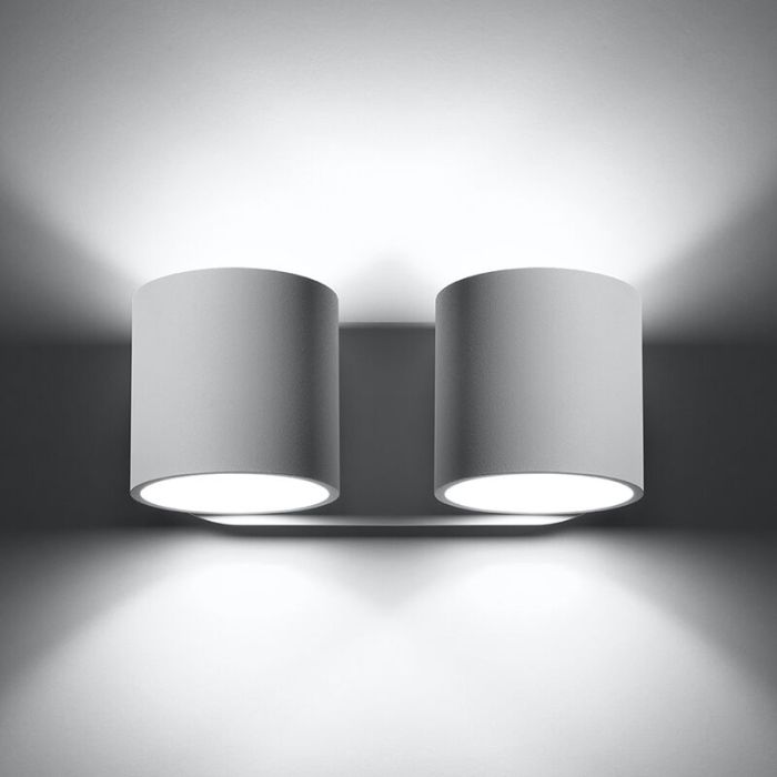 Witte up down wandlamp Amely, aluminium