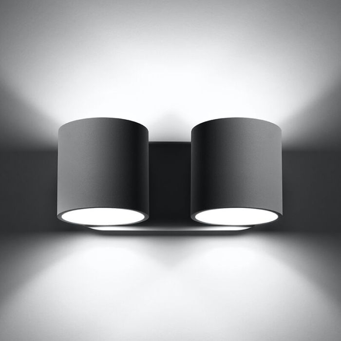 Grijze up down wandlamp Amely, aluminium