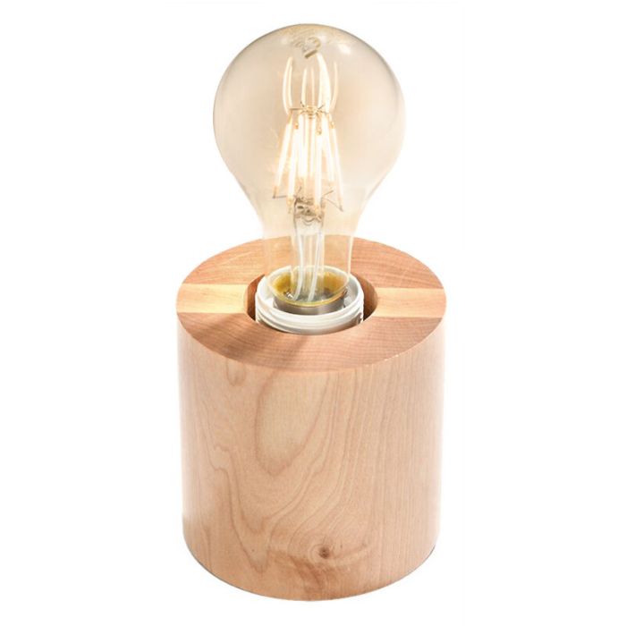 Landelijke tafellamp Anela, bruin, hout