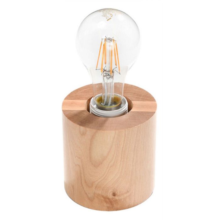 Landelijke tafellamp Anela, bruin, hout