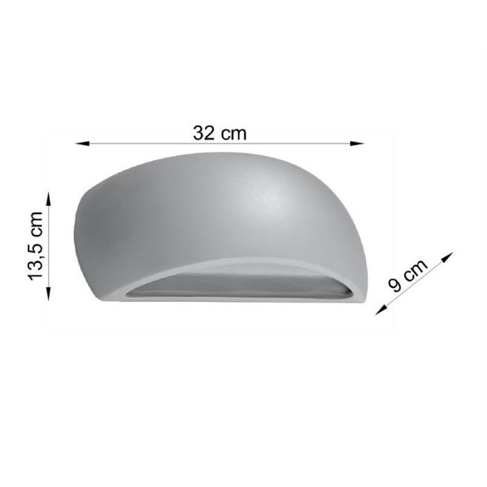 Moderne up down wandlamp Laurenz, grijs, keramiek