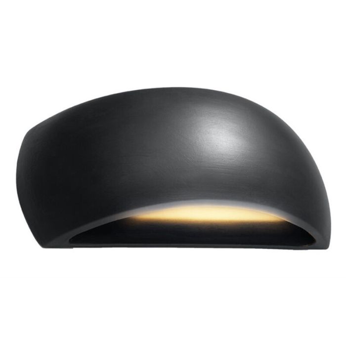 Moderne up down wandlamp Laurenz, zwart, keramiek
