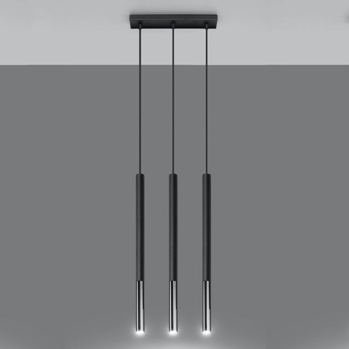 Moderne hanglamp Ilonca, chroom, aluminium, 3L