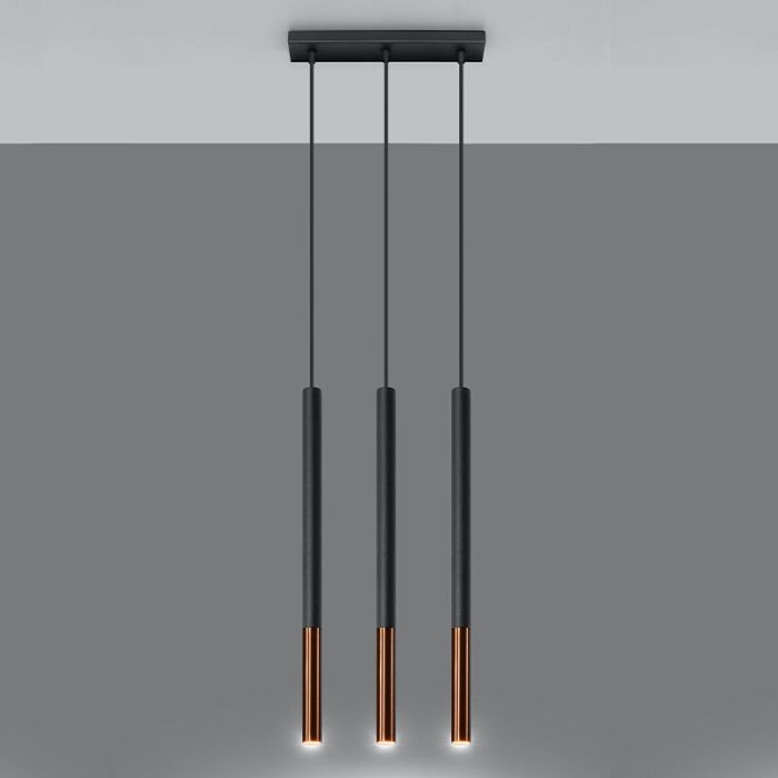 Moderne hanglamp Ilonca, koper, aluminium, 3L