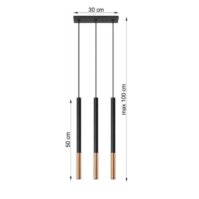 Moderne hanglamp Ilonca, koper, aluminium, 3L