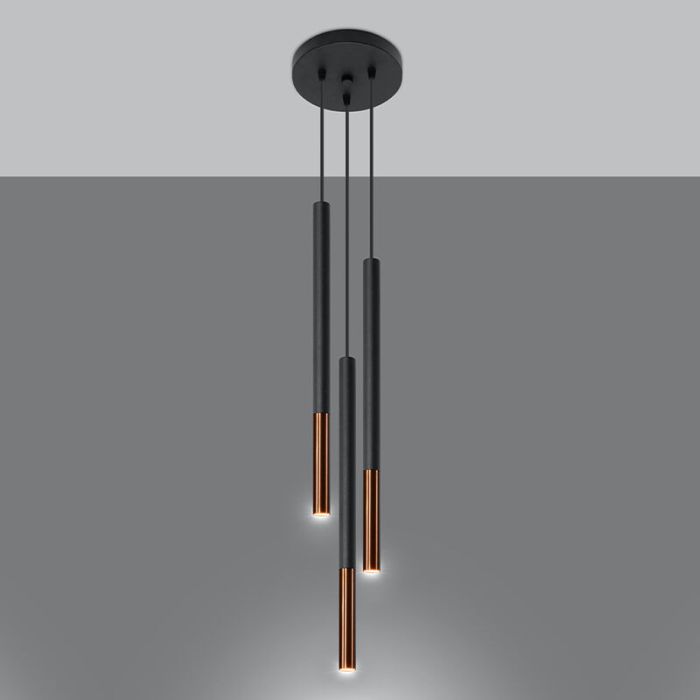 Moderne hanglamp Ilonca, koper, aluminium, 3L