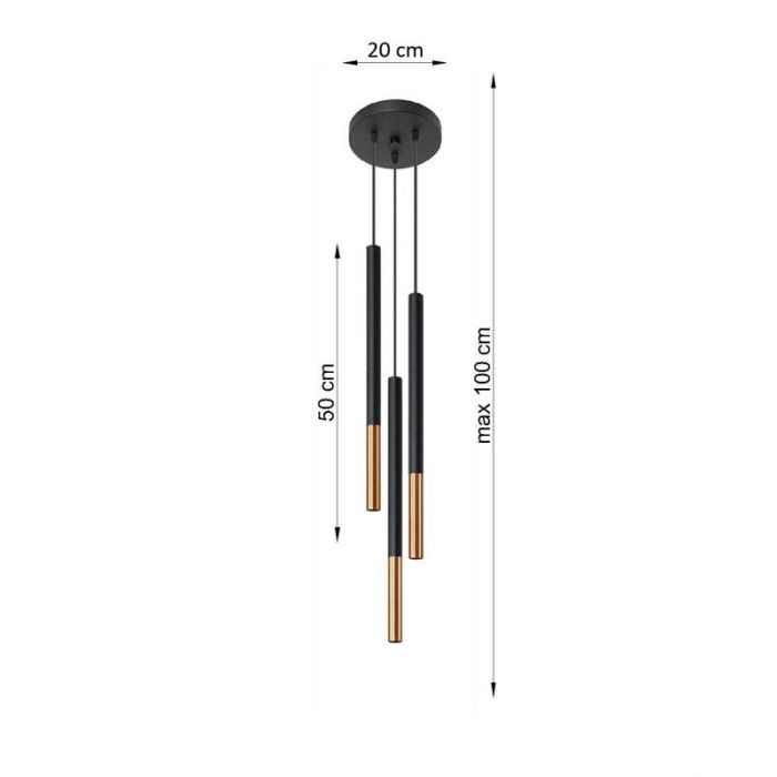Moderne hanglamp Ilonca, koper, aluminium, 3L