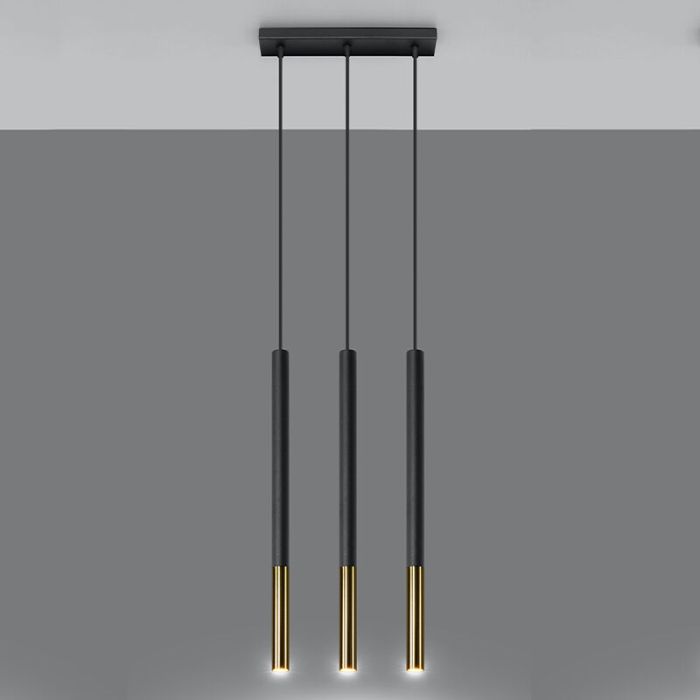 Moderne hanglamp Ilonca, goud, aluminium, 3L