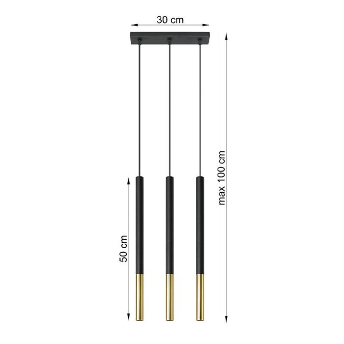 Moderne hanglamp Ilonca, goud, aluminium, 3L