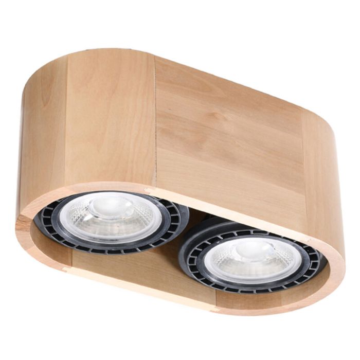 Houten opbouwspot bruin, Alessio