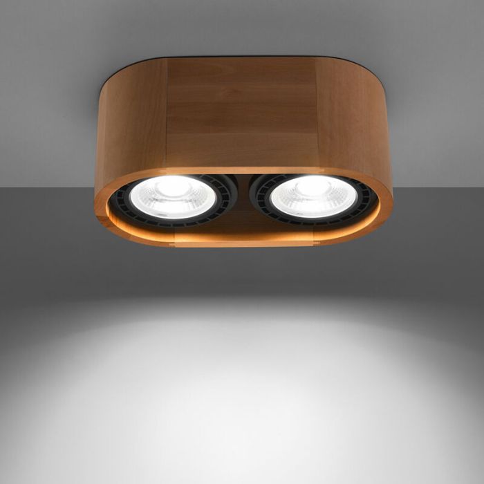 Houten opbouwspot bruin, Alessio