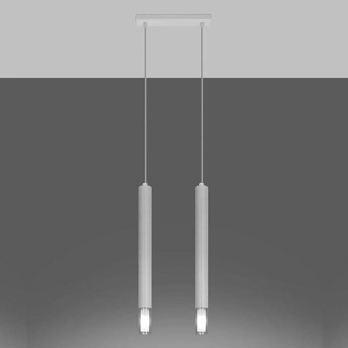 Moderne hanglamp Ishani, wit, staal, 2L