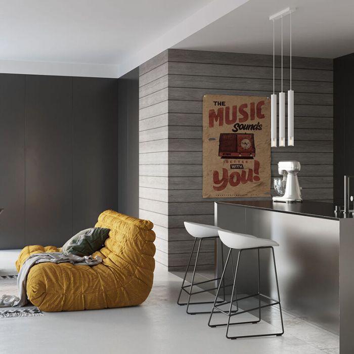 Moderne hanglamp Ishani, wit, staal, 3L
