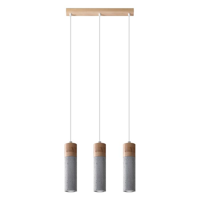 Landelijke hanglamp Ferron, grijs, beton