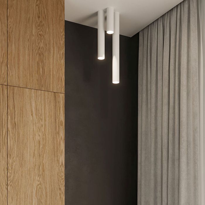Witte opbouwspot Harley, aluminium, 40 cm