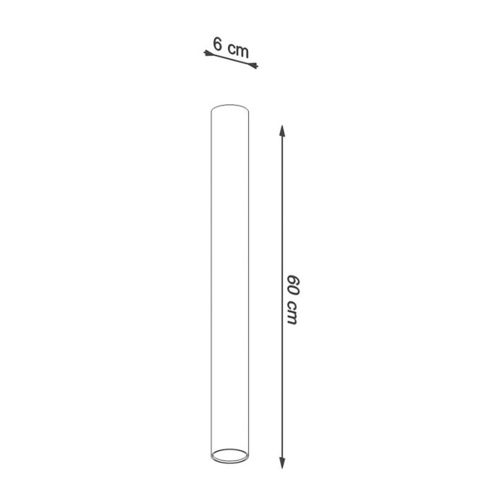 Zwarte opbouwspot Harley, aluminium, 60 cm