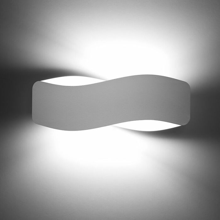 Moderne up down wandlamp Keely, wit, aluminium