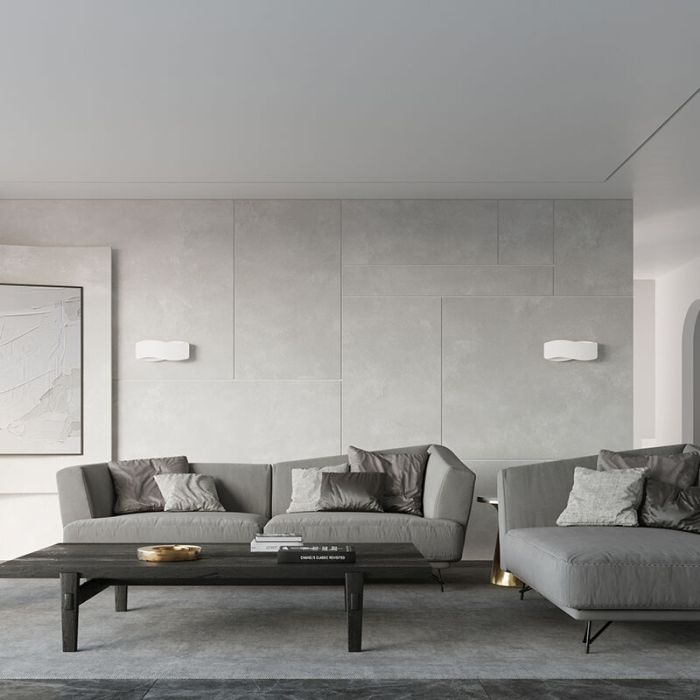 Moderne up down wandlamp Keely, wit, aluminium