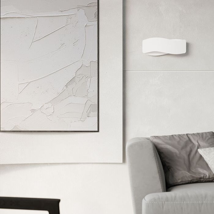 Moderne up down wandlamp Keely, wit, aluminium