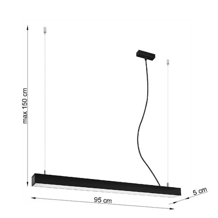 Moderne hanglamp Mascha, zwart, aluminium, 31w, 3000K