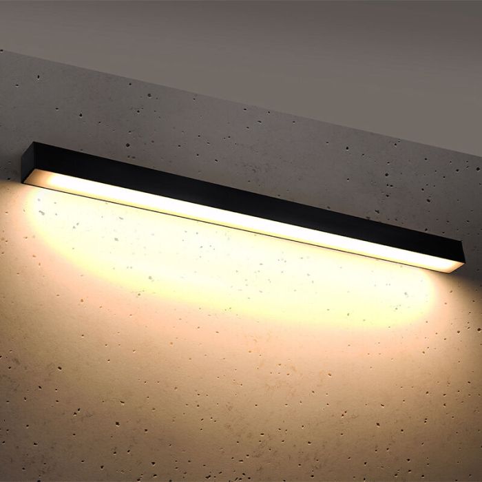 Moderne wandlamp Mascha, zwart, aluminium, 31w, 3000K