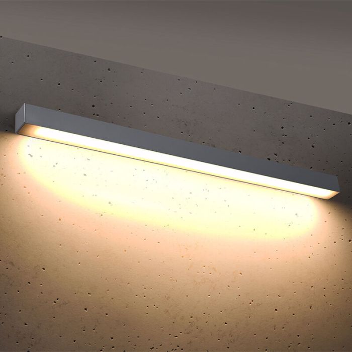 Moderne wandlamp Mascha, grijs, aluminium, 31w, 3000K
