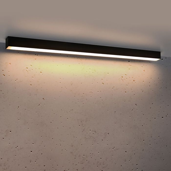 Moderne plafondlamp Mascha, zwart, aluminium, 31W, 3000K