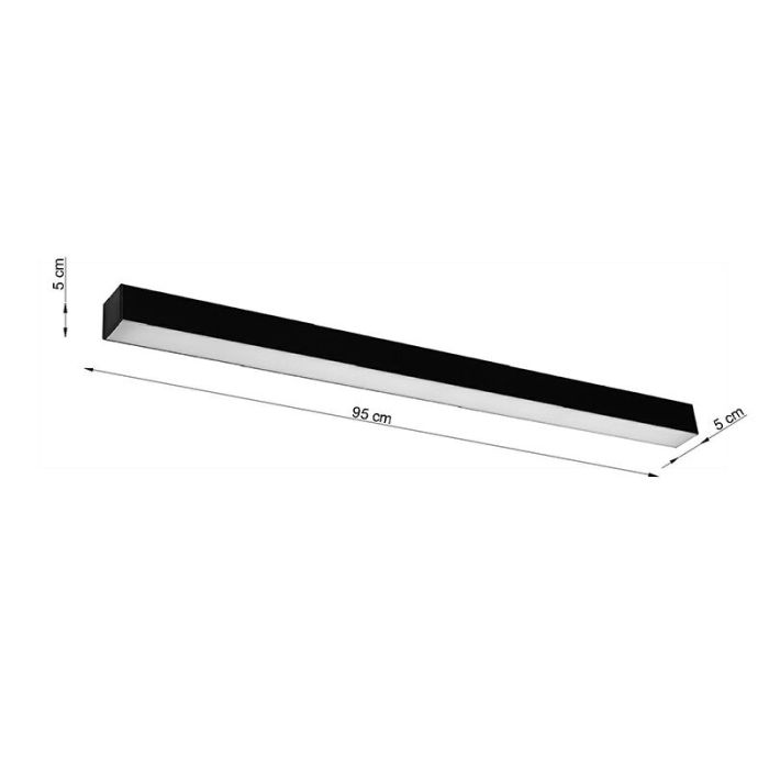 Moderne plafondlamp Mascha, zwart, aluminium, 31W, 3000K