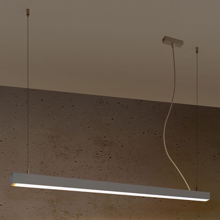 Moderne hanglamp Mascha, grijs, aluminium, 38w, 3000K