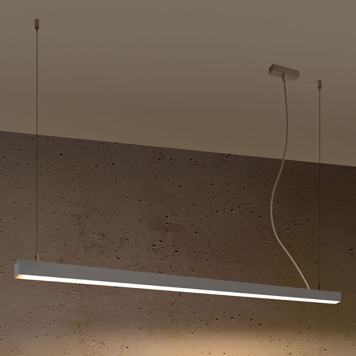 Moderne hanglamp Mascha, grijs, aluminium, 48w, 3000K